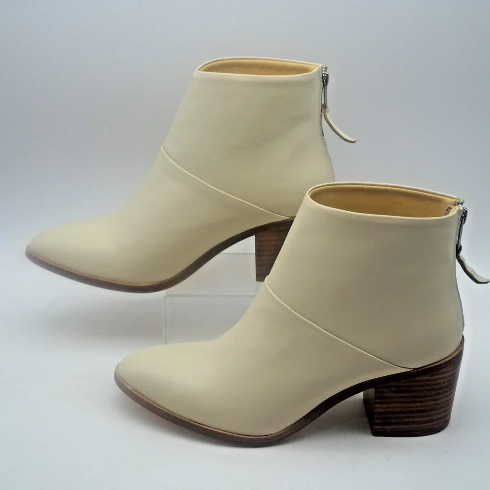 NEW Nisolo Women's 9 Dari Leather Ankle Boots Bootie Bone Cream No Box